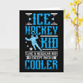Coole ijshockeykind  kaart (Gele Bloem)