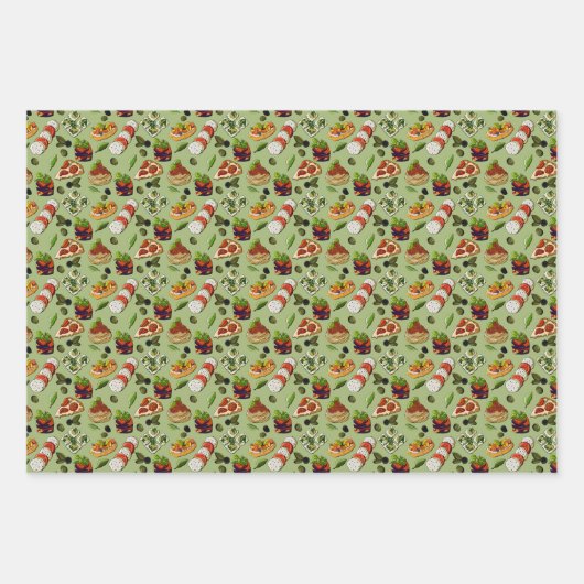 coole Italiaanse voedselpartij Inpakpapier Vel (Voorkant 3)