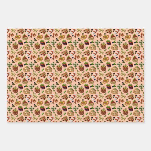 coole Italiaanse voedselpartij Inpakpapier Vel (Voorkant)