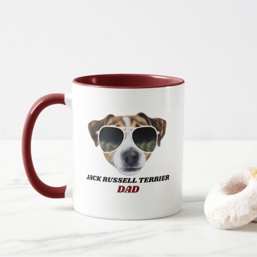 Coole Jack Russell Terrier Vader Vaderdag Honden Mok (Met donut)