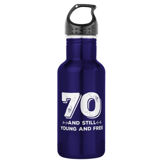 coole jonge 70e verjaardag citaat gezegden waterfles  (Voorkant)