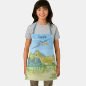 coole jongens dinosaur liefhebbers voegen naam toe schort (Insitu)