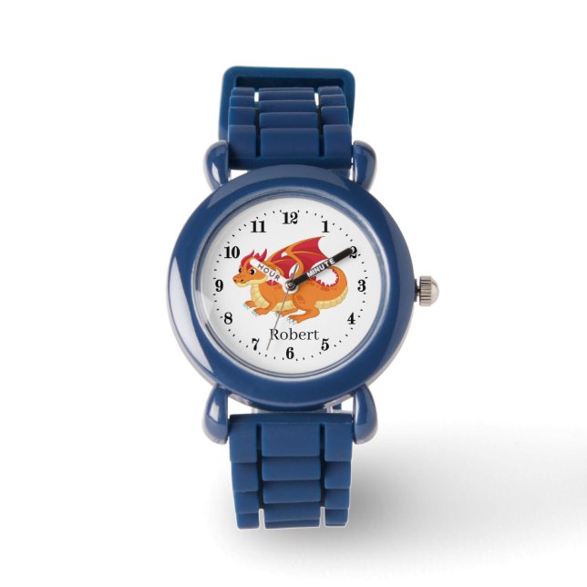 coole jongens dragon lovers voegen naam toe horloge (Voorkant)