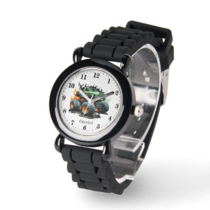 Coole jongens grote vrachtwagenliefhebbers horloge