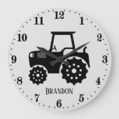 coole jongens kind room tractor grote klok (Voorkant)