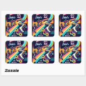 coole jongens meisjes Rolschaatsen 13e verjaardag Vierkante Sticker (Vel)