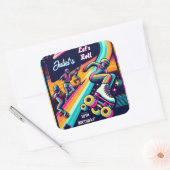 coole jongens meisjes Rolschaatsen 13e verjaardag Vierkante Sticker (Envelop)