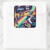 coole jongens meisjes Rolschaatsen 13e verjaardag Vierkante Sticker (Tas)