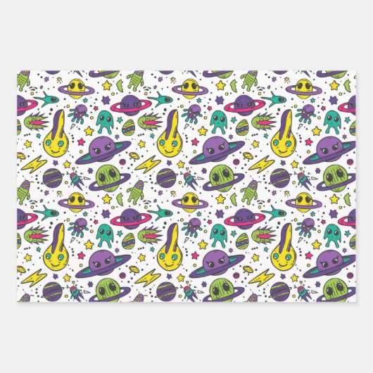 Coole jongens ruimte liefhebbers betegeld feest inpakpapier vel (Voorkant 3)