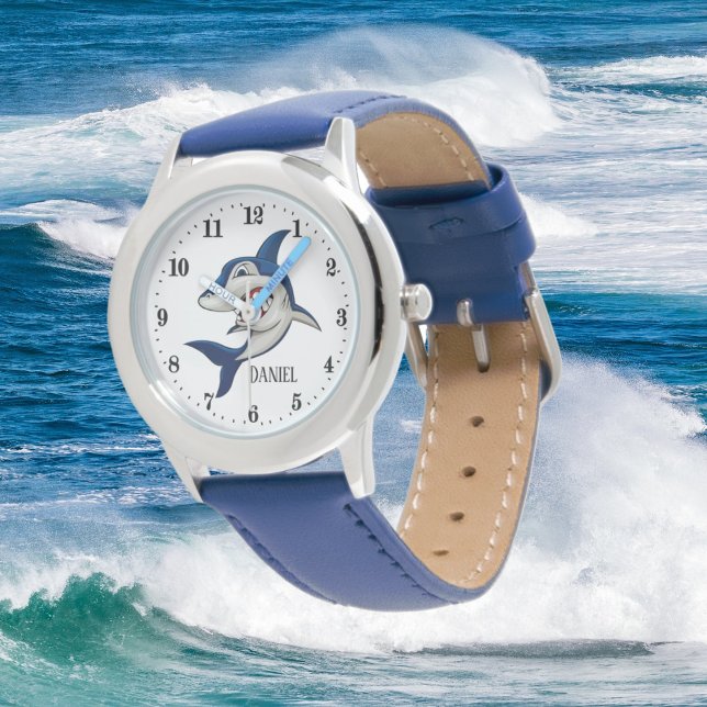 coole jongens shark horloge toevoegen naam (Creator heeft geüpload)
