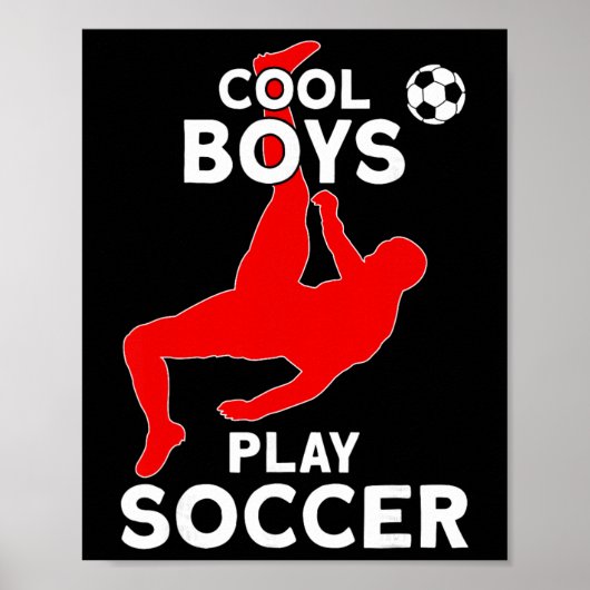 Coole jongens spelen voetbal  poster (Voorkant)