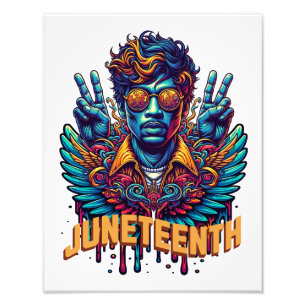 Coole Juneteenth Black History Month Engel Vrijhei Foto Afdruk