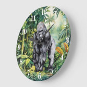 Coole jungle gorilla liefhebbers grote klok (Hoek)