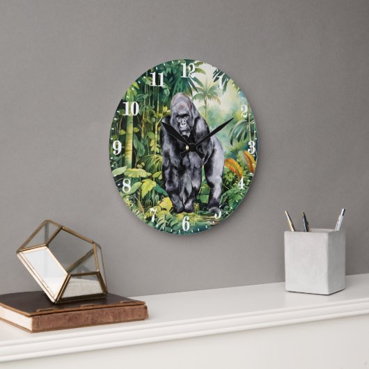 Coole jungle gorilla liefhebbers grote klok (Kantoor)