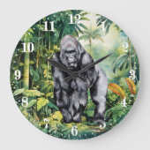Coole jungle gorilla liefhebbers grote klok (Voorkant)