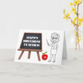 COOLE KAART VOOR *TEACHER* OP "VERJAARDAG" (Gele Bloem)