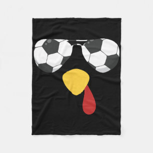 Coole Kalkoenkop Met Voetbalzonnebril Thanksgiving Fleece Deken