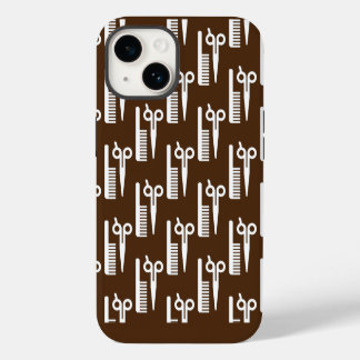 Coole kapper bruine achtergrond schaar iPhone 14 hoesje