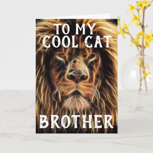 COOLE KAT BROER VERJAARDAGSKAARTEN KAART (Gele Bloem)