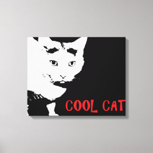 COOLE KAT INGEPAKT CANVAS AFDRUK