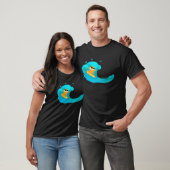 Coole Kat Op Surfplank Rijdt Golf T-shirt (Unisex)