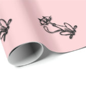 Coole Kat Roze Cadeaupapier (Rol Hoek)