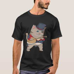Coole kat speelt banjo Kitten instrument speler 1 T-shirt