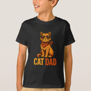 Coole Kat Vader Vintage Stijl T-shirt