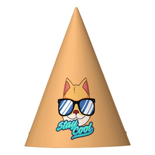 COOLE KAT VERJAARDAGSPARTYHUTTEN FEESTHOEDJES (Voorkant)