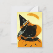 coole  kat voegt tekst Halloween toe Notitiekaartje (Voorkant)
