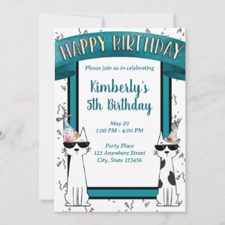 Coole katten gefeliciteerd met je verjaardag kaart