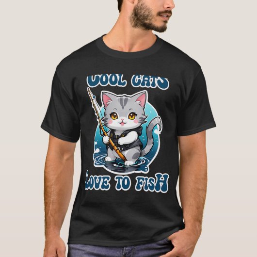 Coole Katten Houden Van Vissen T-shirt (Voorkant)