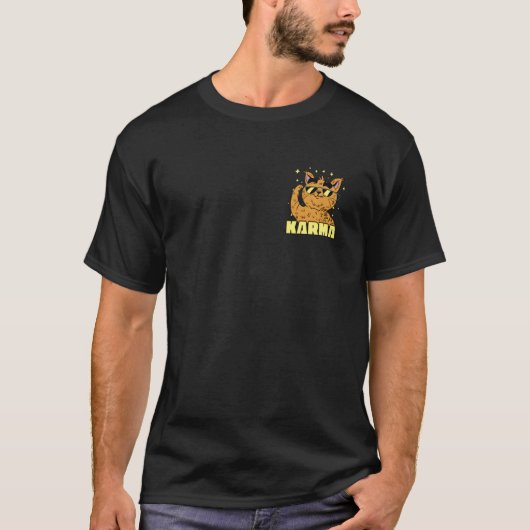 Coole Katten Karma Zonnebril Grappig Minimalistisc T-shirt (Voorkant)