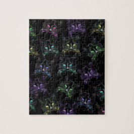 Coole katten op zwart! Meerkleurige katten Legpuzzel