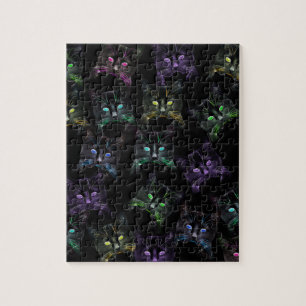Coole katten op zwart! Meerkleurige katten Legpuzzel