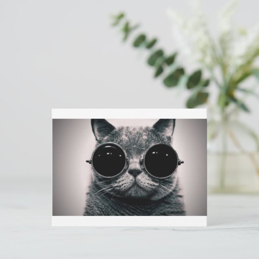 coole kattenkool met schoppen briefkaart (Staand voorkant)