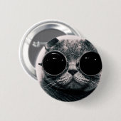 coole kattenkool met schoppen ronde button 5,7 cm (Voorkant /achterkant)