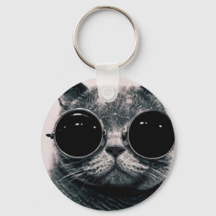 coole kattenkool met schoppen sleutelhanger