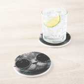 coole kattenkool met schoppen zandsteen onderzetter (Zijkant)