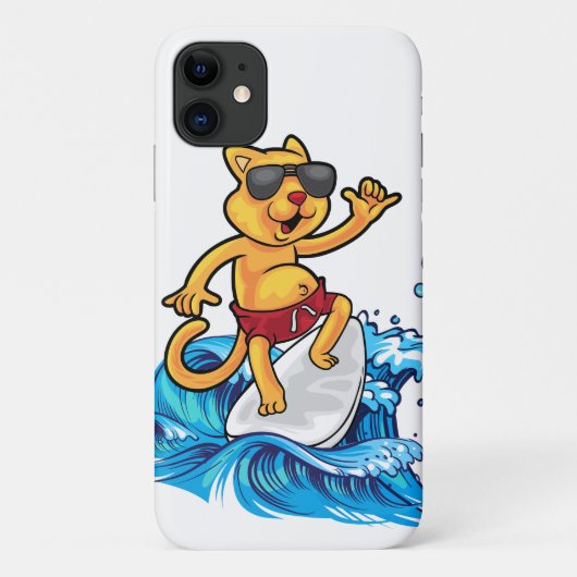 Coole kattensurfer Case-Mate iPhone case (Achterkant)