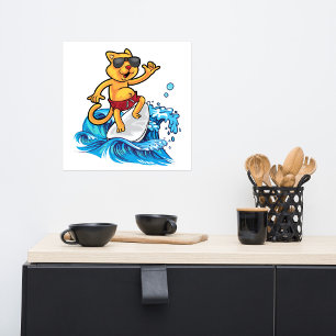 Coole kattensurfer perfect poster