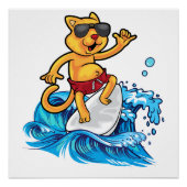 Coole kattensurfer perfect poster (Voorkant)