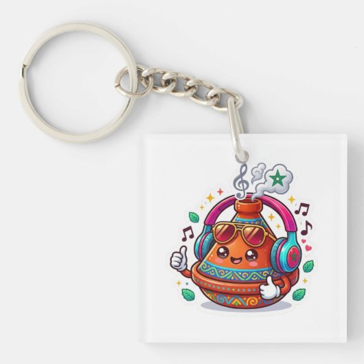 Coole Kawaii Marokkaanse Tagine Sleutelhanger (voorkant)