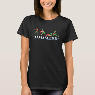 Coole Kerst Santa Yoga Oefeningen Namasleigh Xmas T-shirt