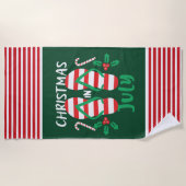 coole Kerstfeestdagen, teenslippers juli Strandlaken (Voorkant)