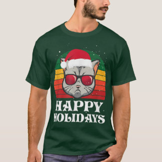 Coole Kerstkat Prettig Kerstfeest  T-shirt