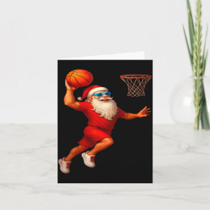 Coole Kerstman Basketbalspeler Dunking Xmas Kerstm Kaart