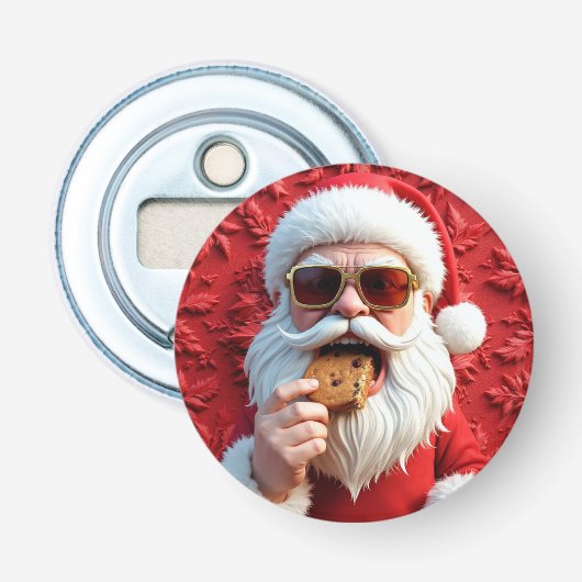 Coole Kerstman Button Flesopener (Voorkant)