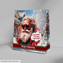 Coole kerstman cadeautas grote kerstaccent