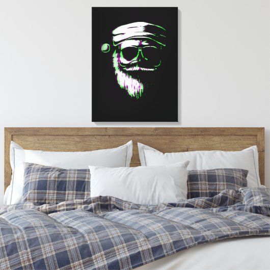 Coole Kerstman Canvas Afdruk (Insitu (Slaapkamer))